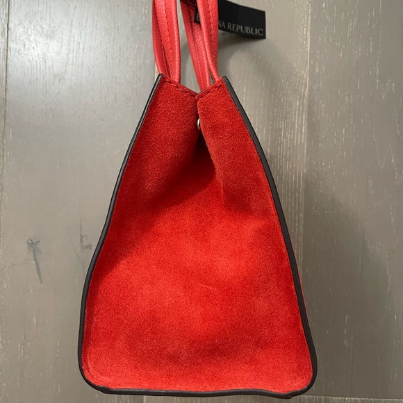 NWT* BANANA REPUBLIC Red Leather Mini Tote Bag - Picture 7 of 7